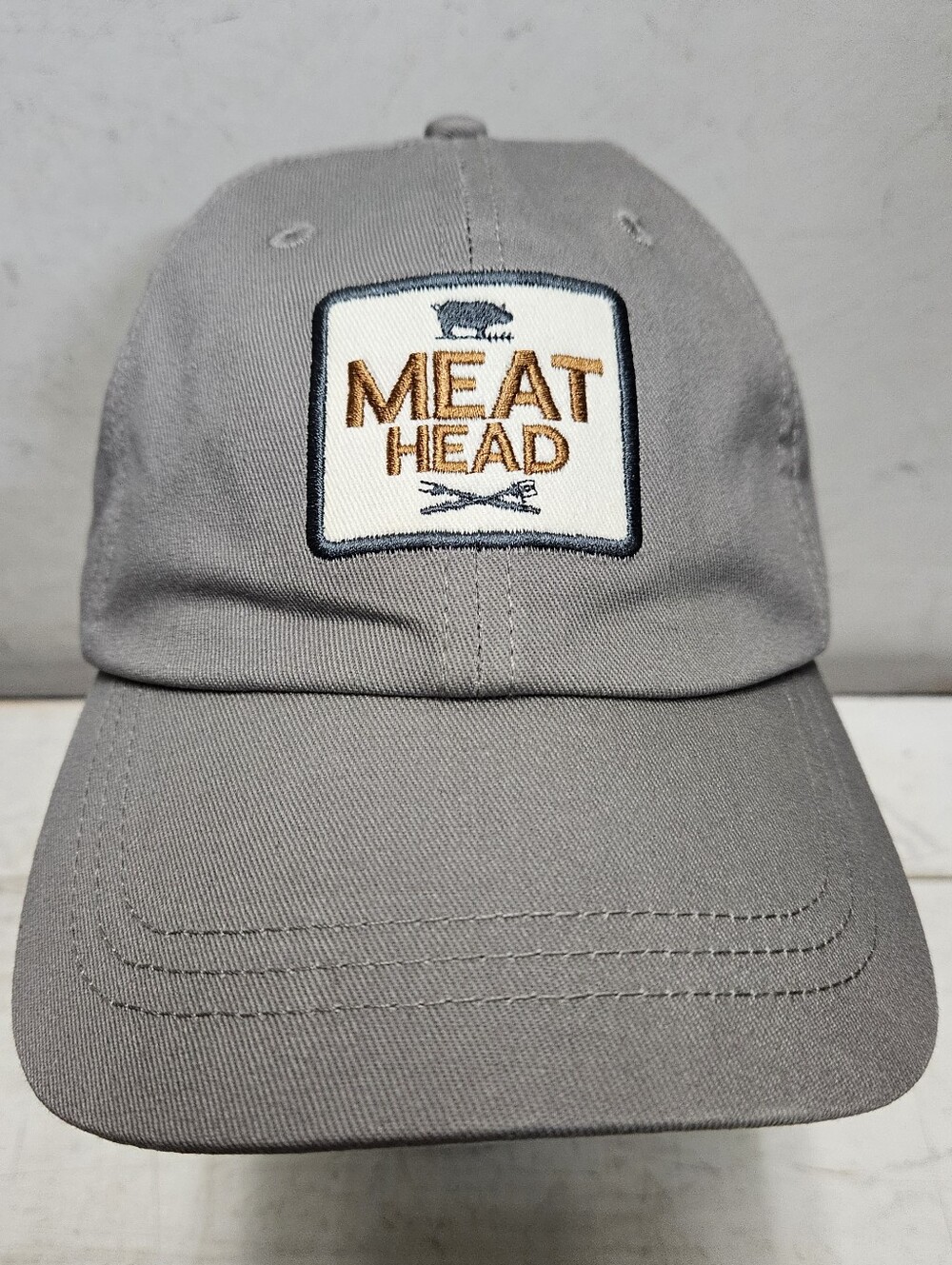MEAT HEAD Open Road Grey Grilling Butcher Baker BBQ Cotton Strapback Hat
